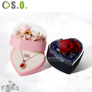 Boîte à bijoux créative en forme de cœur avec fleur de rose pour bagues et colliers Emballage Saint Valentin Fiançailles Mariage Cadeaux de proposition - Product Image 3