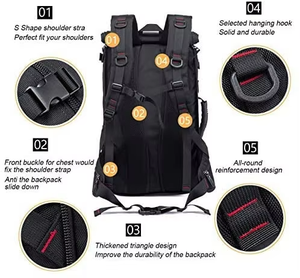 Sac à dos de randonnée extérieur de grande capacité, sac à dos de jour, sac de sport multifonctionnel, imperméable, pour l'alpinisme et l'escalade - Product Image 4