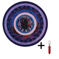 Tapis de Souris Décoratif en Gros, Motif Chat Noir de Dessin Animé, Signes du Zodiaque, Tapis de Jeu de Cartes de Tarot