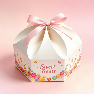 Boîte à bonbons en forme de sac à main avec poignée et compartiments pour chocolats et pâtisseries, idéale pour les boulangeries, les snacks, les pâtisseries sucrées et les donuts. - Product Image 1