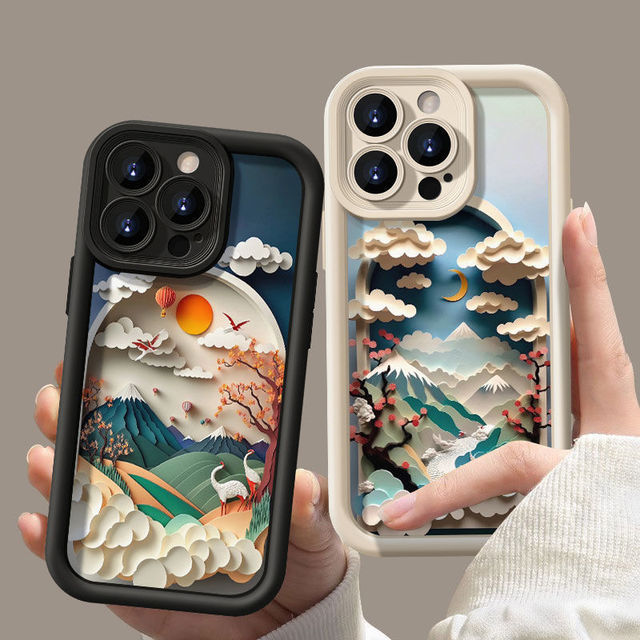 Antique Oil Painting Printed Step Lens Anti Drop TPU Phone case Suitable for iPhone 8 X XR XS 11 12 13 14 15 16