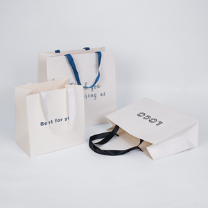 Cadeau de remerciement transparent personnalisé, sacs-cadeaux en papier carton blanc avec logo - Product Image 2