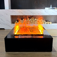 Chimenea Eléctrica Moderna 3D con Vapor de Agua, Atomización, Llama LED Multicolor