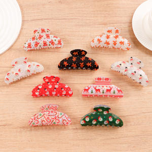 Vente en gros : Nouveautés Pinces à cheveux pour femmes, accessoires de mode mignons en forme de flocon de neige de Noël, pinces à cheveux en plastique - Product Image 1