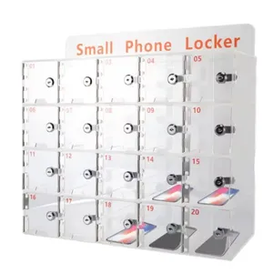 Armoire de rangement murale en acrylique transparent pour téléphones portables avec serrure pour employés, salles de conférence, salles de classe et de bureau