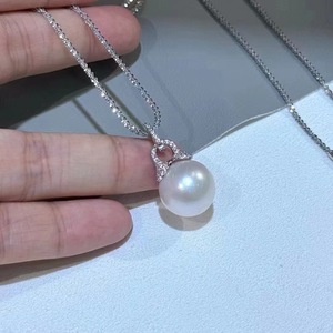 Conjunto de Perlas Naturales de Agua Dulce de 6-7 mm, Aretes y Collar de 7-8 mm, Plata Pura, Casi Perfectamente Redondas, Luz Intensa, Casi Impecables - Product Image 1