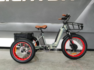 Tricycle pour adultes Vélo électrique à 7 vitesses et 3 roues Trikes pour adultes avec <span class=keywords><strong>panier</strong></span> pour personnes âgées, femmes, hommes pour le shopping récréatif - Product Image 2