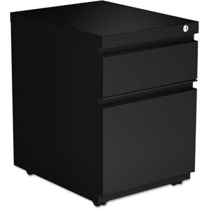 Alera Two-Drawer Metal Pedestal Box <b>File</b> Cabinet 14 7/8w X 19 1/8d Full-Length Pull Black - Product Image 1