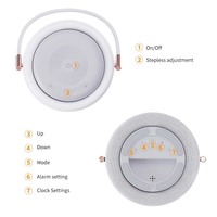 Réveil Veilleuse LED Lampe de Bureau Thermomètre Recharge USB Changement de Couleur RGB Contrôle Tactile Affichage Numérique Bureau Extérieur