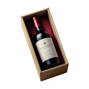 Cajas con tapa y base con logotipo personalizado para una botella Magnum, champán, vino orgánico, regalos, caja de vino con tapa de aire