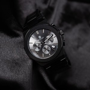 Reloj de cuarzo con correa de cuero atemporal con esfera luminosa y ambiente vintage - Product Image 2