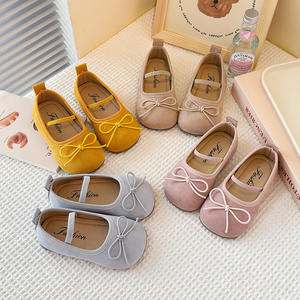Colección Primavera 2025, Mocasines Infantiles de Piel Auténtica con Lazo y Lentejuelas, Zapatos Planos de Princesa para Niñas, <span class=keywords><strong>Moda</strong></span> Maternidad - Product Image 1