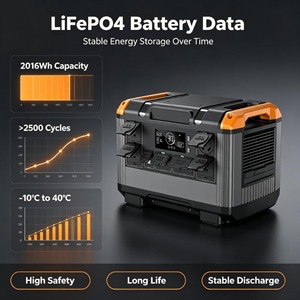 Groupe électrogène solaire 2400W, station d'alimentation LiFePO4 230V, prise US, station d'alimentation portable pour les situations d'urgence en extérieur - Product Image 5
