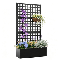 Jardinière en acier galvanisé avec treillis, jardinière surélevée en métal pour extérieur, panier suspendu, décoration commerciale pour hôtels et aménagements paysagers