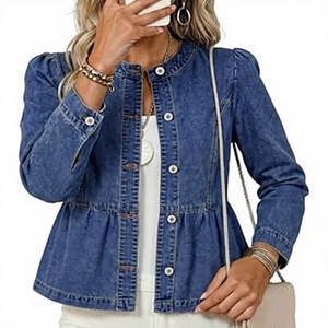 Oversized Denim Jacket Unisex Vintage Washed <b>Jean</b> Jacket Streetwear Clothing Manufacturer - Product Image 1