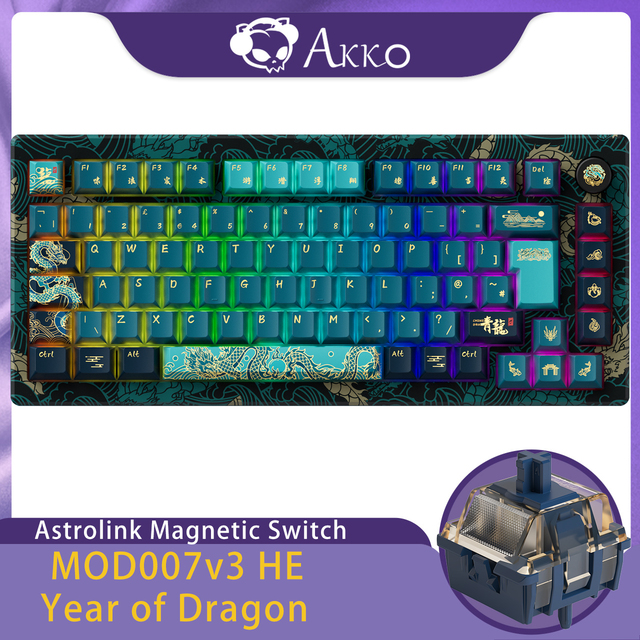 MOD 007 HE Year Dragon OEM Mechanical Keyboard Full Range 0.01mm RT 8,000Hz Polling Rate 32,000Hz Scanning Rate ARGB Gaming