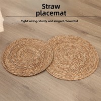 Nouveau style de dessous-de-plat et de dessous-de-verre en jonc de mer tressé à la main, dégradable, moderne et minimaliste, pour tables à manger et tables basses, vente en gros