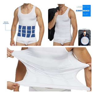 Para <span class=keywords><strong>Amazon</strong></span>, gran oferta, chaleco de sudor elástico ajustado para <span class=keywords><strong>hombre</strong></span>, ropa informal de punto transpirable para Fitness, camisetas sin mangas abdominales ajustadas pesadas - Product Image 4