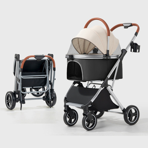 Poussette pour animaux de compagnie confortable, légère, en aluminium, en tissu Oxford résistant, pour petits chiens et chats, voyages sécurisés - Product Image 5