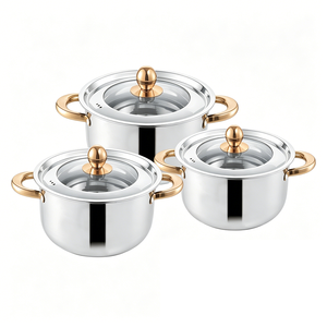 Conjunto de Utensílios de Cozinha Antiaderentes em Aço Inoxidável FLEY 6 Peças, 3 Panelas para Hotpot, Utensílios de Cozinha por Atacado para Uso Doméstico e em Restaurantes - Product Image 4