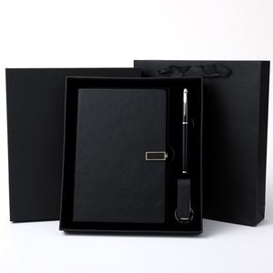 Idées de nouveaux produits 2025 : Ensemble cadeau de carnet en cuir PU avec stylo et porte-clés pour les activités promotionnelles et les événements professionnels - Product Image 1