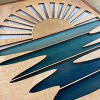 Forme d'art mural en bois découpé au laser coucher de soleil bohème décoration murale suspendue avec cadre cadeau de pendaison de crémaillère et décoration artistique pour la maison