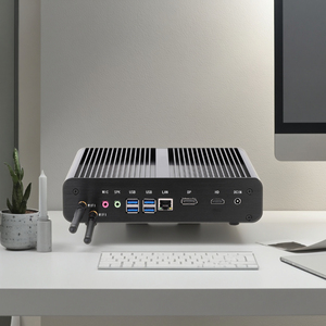 Partaker không quạt Mini PC <span class=keywords><strong>Intel</strong></span> <span class=keywords><strong>Core</strong></span> I7 8550u 8565u 12V DC hiển thị kép Gigabit Lan Wifi USB 3.0 văn phòng công nghiệp Micro máy tính - Product Image 1