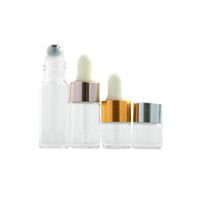 Botol Parfum Kaca Mini 1ml 2ml 3ml 5ml Amber dengan Tutup Sekrup dan Pipet Roll On untuk Serum Rambut, Minyak Esensial, dan Kosmetik
