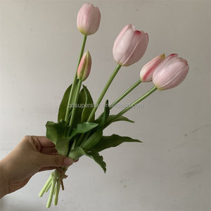 A-524 Chất Lượng Cao Nhân Tạo Màu Hồng Tulip Hoa Bất Cảm Ứng 5 Chi Nhánh Duy Nhất Tulip Nhân Tạo Hoa Cho Đám Cưới Trang Trí - Product Image 6