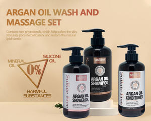 Ventas al por mayor Etiqueta Privada Oem Organic Marruecos Argan Hair Oil Champú y acondicionador Body Shower Gel Set 3 piezas - Product Image 2
