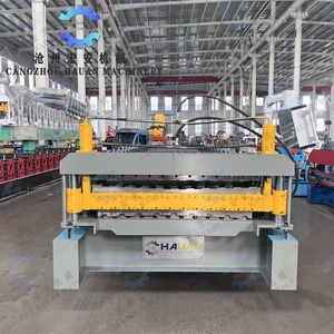 Art Decorative Double-layer Embossed Color Steel <b>Tile</b> Full-automatic Roll Forming Machine PLC Control Gear Bearing Multi-voltage - Product Image 4