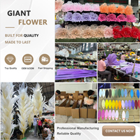 ZKAI Fleurs géantes en organza faites à la main, personnalisables, pour mariage, banquet, table à manger, centre de table en fleurs en papier organza