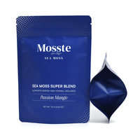 Sachet Doypack Mylar à haute barrière, personnalisé, mat, refermable avec fermeture éclair, pour poudre de mélange de plantes marines, préparation à boire et supplément
