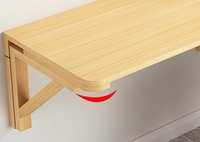 Support de table de livre d'ordinateur suspendu mural réglable pliable en bois massif pour la cuisine