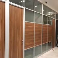 Custom Size Transparent Soundproof Aluminum Office Glass Wall Partition Top Selling for Living Room Home Office Made Guangdong