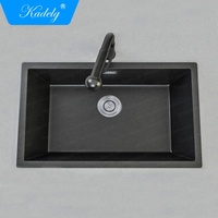 Vente chaude 680*440*220mm anti-rayures simple bol évier de cuisine sous-montage Composite Quartz granit sans robinet un trou