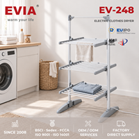 EVIA EV-248, porte-vêtements compact pliable à trois niveaux en métal, fabriqué par EVIA
