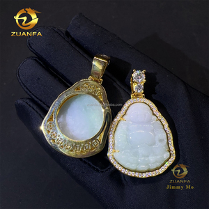 Nuovi Arrivi: Gioielli alla Moda in Stock, Ciondolo Hip Hop in <span class=keywords><strong>Argento</strong></span> Sterling S925 con Buddha in Giada e Diamante Moissanite VVS1 - Product Image 6