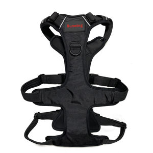 قابل للتعديل فاخر نايلون الكلب تسخير تنفس تسخير عاكس السلامة الحشو التدريب الرائدة المغناطيس مقبض الكلب - Product Image 4