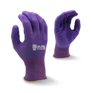 CNGDY Latex Foam Anti-slip safety Work Gloves Purple Puncture Resistant Durable For Wood Handling Garden