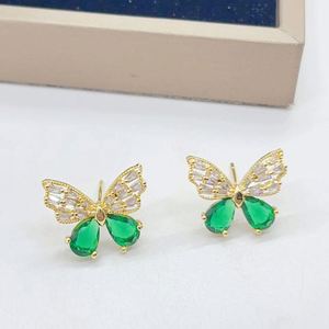 Fashion Women Jewelry Set Stainless Steel Chain Gold Plated Zircon Butterfly Pendant Necklace and Earrings Set for Party Gift - Product Image 6