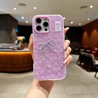 Coque antichoc de haute qualité pour 17promax, étui de téléphone portable en TPU rose avec paillettes électro-plaquées, diamants et papillons, protection de l'appareil photo