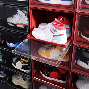 Haixin vendita calda organizzatore di scarpe impilabile stoccaggio trasparente Sneaker scatole di scarpe in plastica contenitore