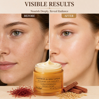 Crème Visage Anti-Âge Personnalisée Bio Végane au Safran et Vitamine E Ultra-Nourrissante Hydratation Intense Réparatrice Peaux Sèches