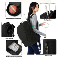 Sac à dos de sport décontracté pour homme avec logo personnalisé, compartiment imperméable pour chaussures, idéal pour le sport en plein air, la gym, le tennis, le badminton, sac de raquette pour femme
