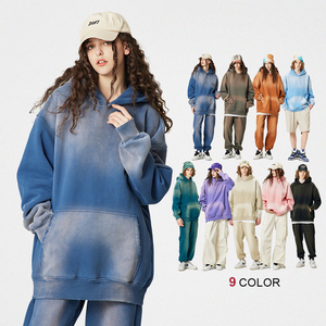 Sweat à capuche en coton surdimensionné lourd de haute qualité 380G sweat à capuche en détresse personnalisé sweats à capuche lavés à l'acide - Product Image 1