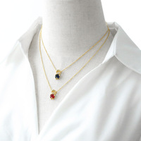 Vente flash - Collier personnalisable en cuivre plaqué or 18 carats avec pendentif géométrique en forme de cœur en zircon, collier tendance pour couple, garçons et filles, cadeau, 16 pouces