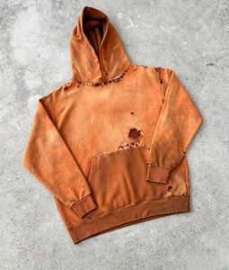 Sudadera con capucha rosa de forro polar con cremallera para hombre, diseño tie-dye liso de manga regular, estilo casual urbano para otoño - Product Image 1