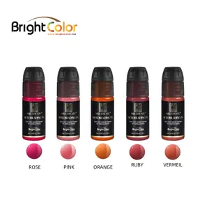 Brightcolorink ชุดหมึกสักมืออาชีพแต่งหน้าถาวร 20 สีริมฝีปากคิ้ว OEM มีเม็ดสี PMU