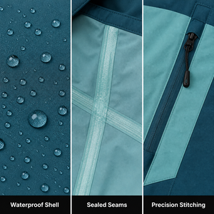 Veste coupe-vent pour <span class=keywords><strong>homme</strong></span> en bleu turquoise, style Gorpcore, vêtements techniques, imperméable, pour la randonnée, avec logo personnalisé, vêtements de sport, vêtements d'extérieur - Product Image 3